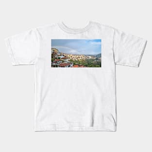 Rainbow Over the City After Rain Kids T-Shirt